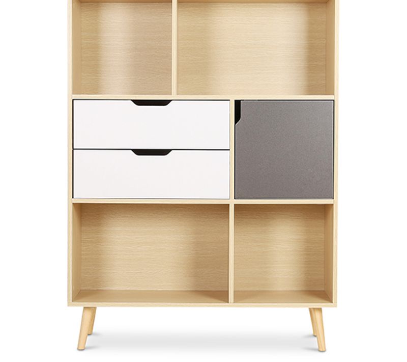 Bibliothèque En Bois - Design Scandinave - Polani Bois Naturel