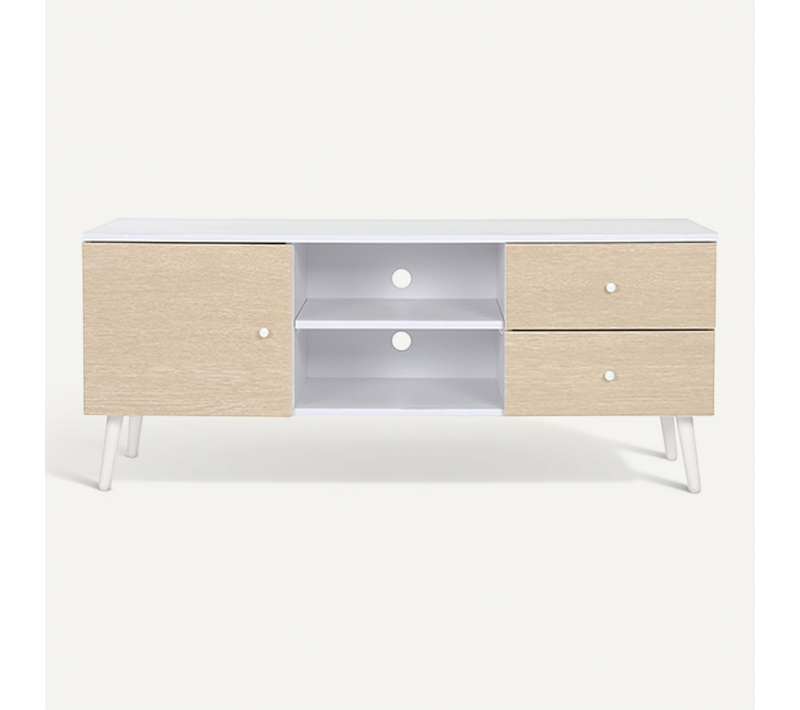 Meuble TV En Bois - Design Scandinave - Britta Bois Naturel