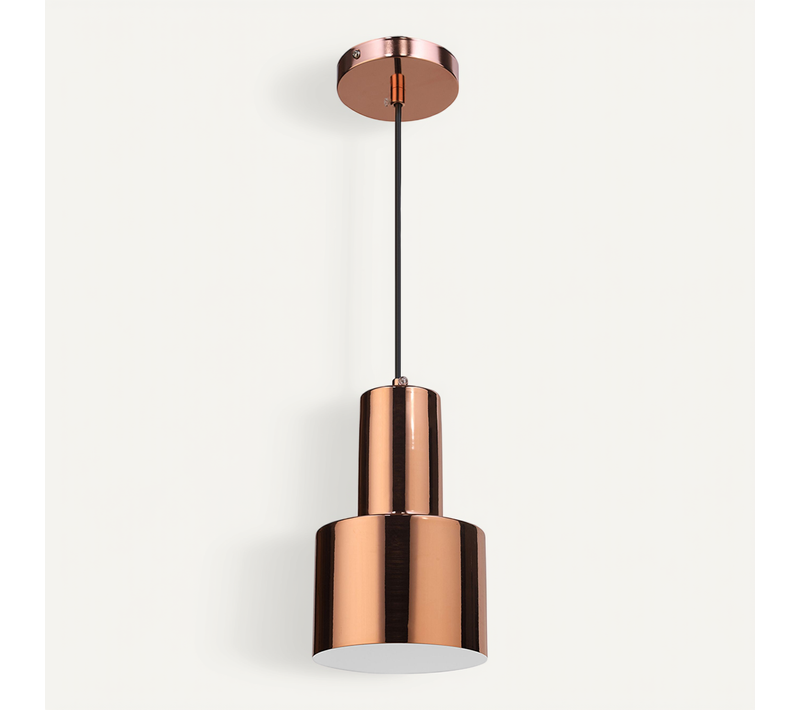 Lampe Suspendue Basilio - Metal Doré Rose Chromé