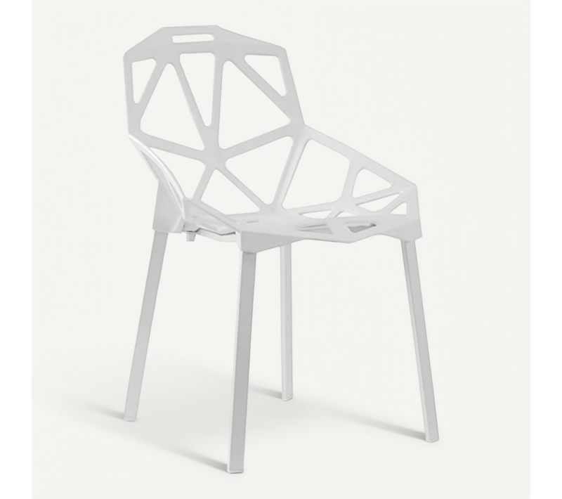 Chaise De Salle À Manger Design Mykonos - Pp Et Métal Blanc