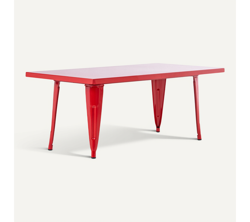 Table Pour Enfant Bistrot Metalix – 120 Cm - Métal Rouge