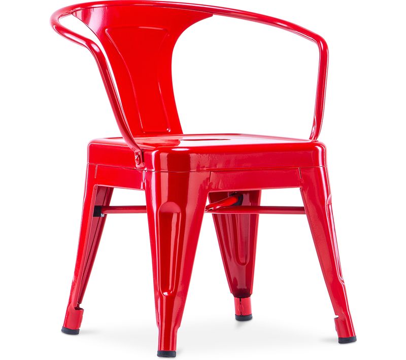 Chaise Pour Enfant Bistrot Metalix – Avec Accoudoirs - Métal Rouge