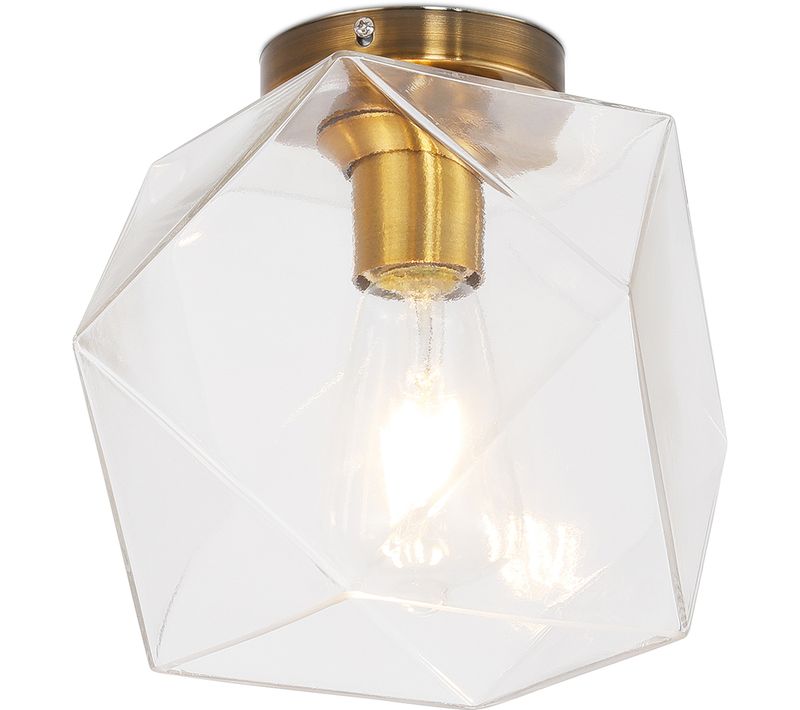 Plafonnier Design En Verre Et En Métal Transparent
