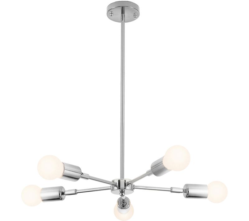 Lampe De Plafond - Lampe Suspendue Design - 5 Bras - Carla  Argenté