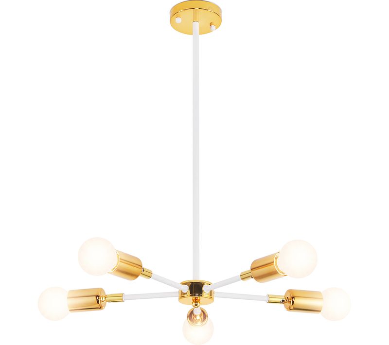 Lampe De Plafond - Lampe Suspendue Design - 5 Bras - Carla  Blanc