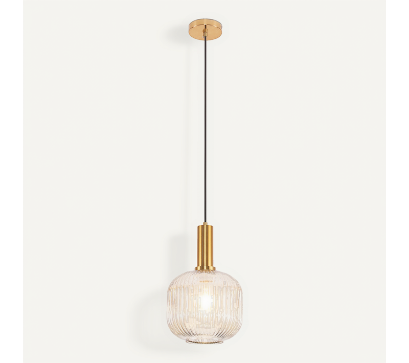 Lampe De Plafond Design Moderne, Verre Et Métal - Genoveva Beige