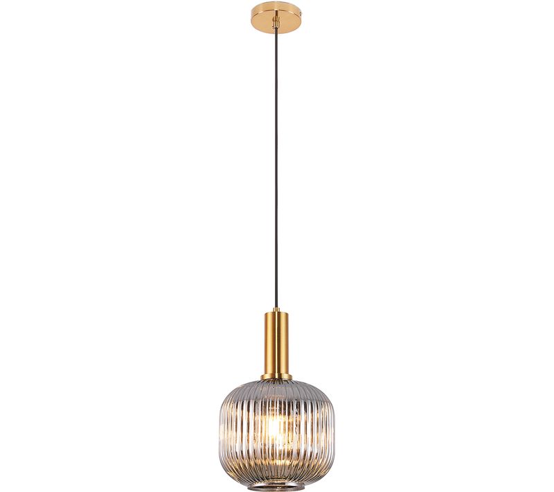 Lampe De Plafond Design Moderne, Verre Et Métal - Genoveva Gris Transparent