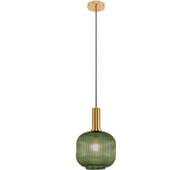 Lampe De Plafond Design Moderne, Verre Et Métal - Genoveva Vert