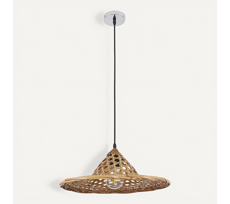 Lampe Plafonnier Artisanale Design Boho Bali En Bambou Bois Naturel