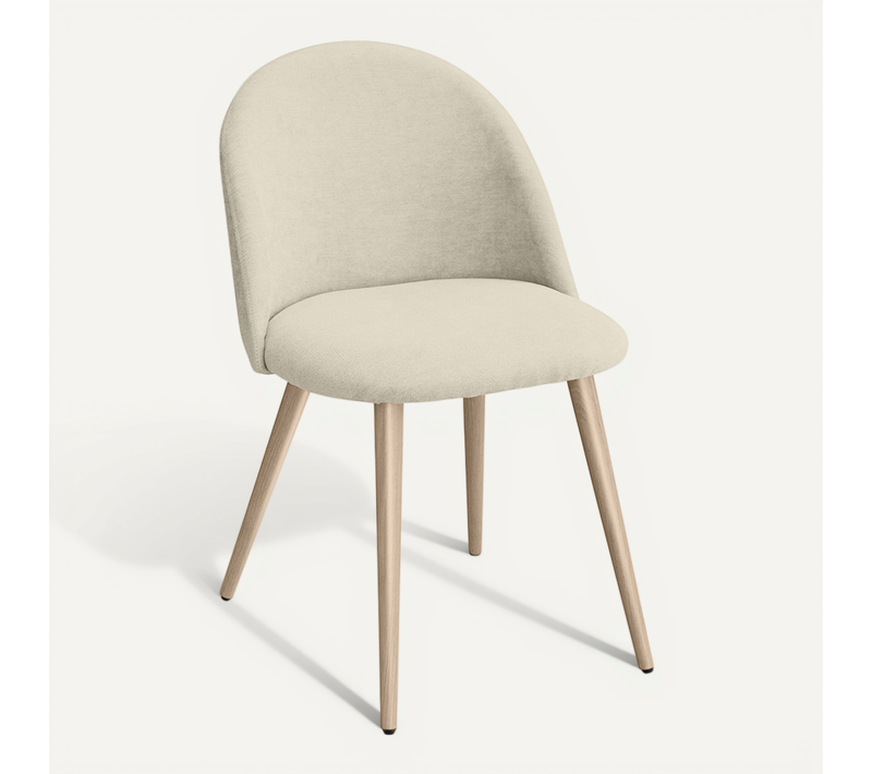Chaise De Salle À Manger - Tapissée En Tissu - Scandinave - Bennett Beige