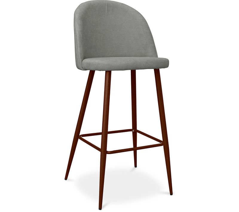 Tabouret Rembourré En Tissu - Design Scandinave - 76cm - Bennett Gris