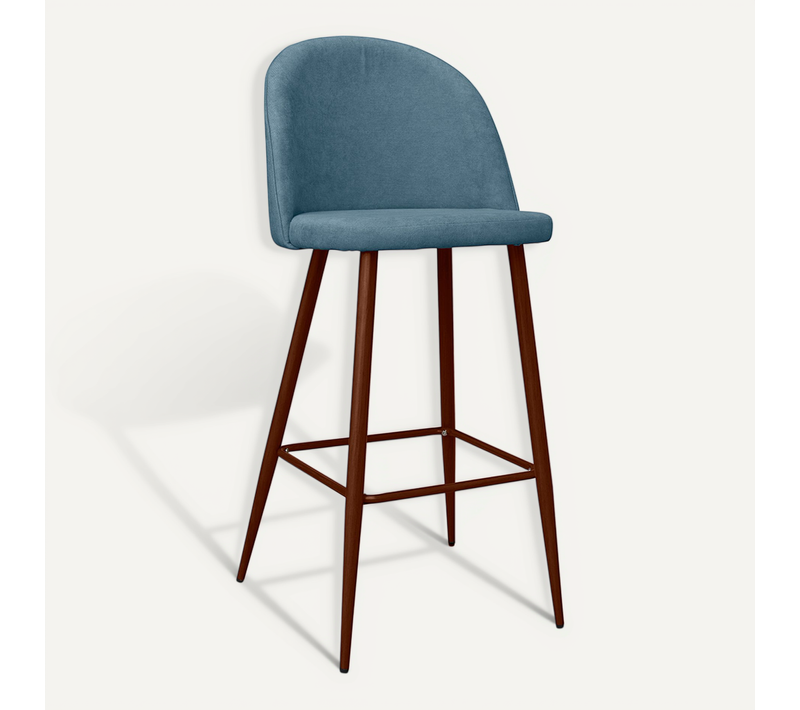 Tabouret Rembourré En Tissu - Design Scandinave - 76cm - Bennett Turquoise