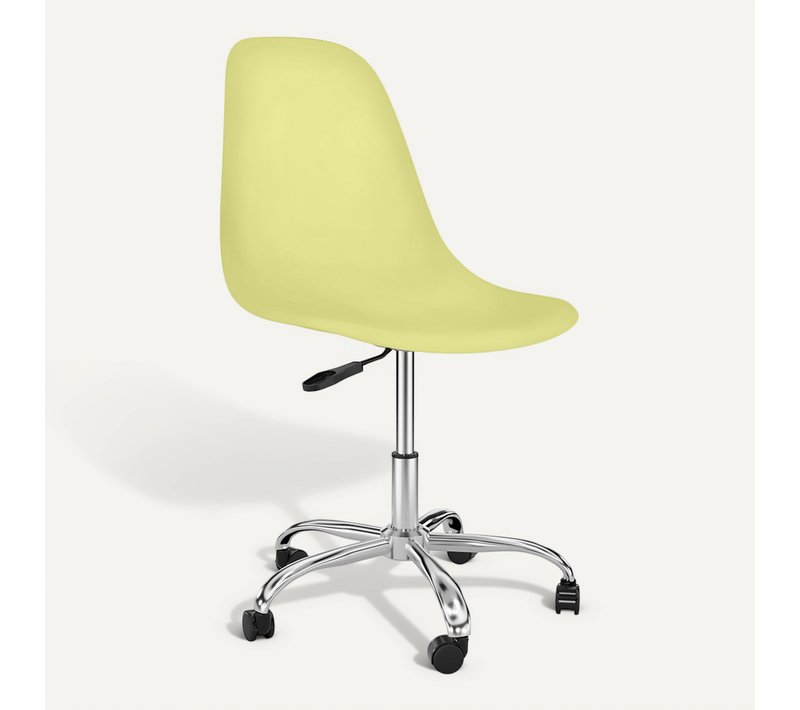 Chaise De Bureau Pivotante à Roulettes - Brielle Jaune Pâle