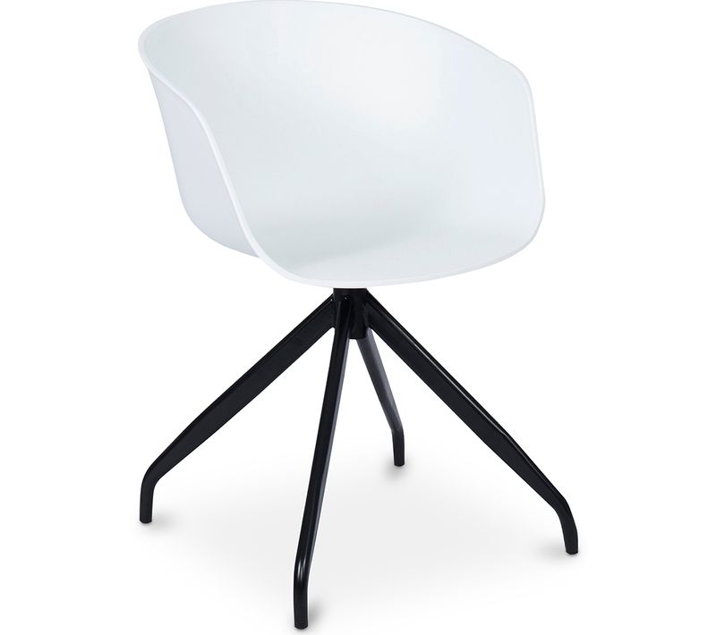 Chaise De Bureau Design Avec Accoudoirs Blanc