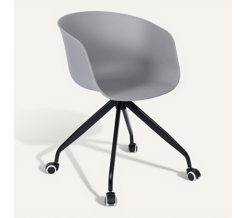 Chaise De Bureau Pivotante Avec Roulettes – Marie Gris Clair