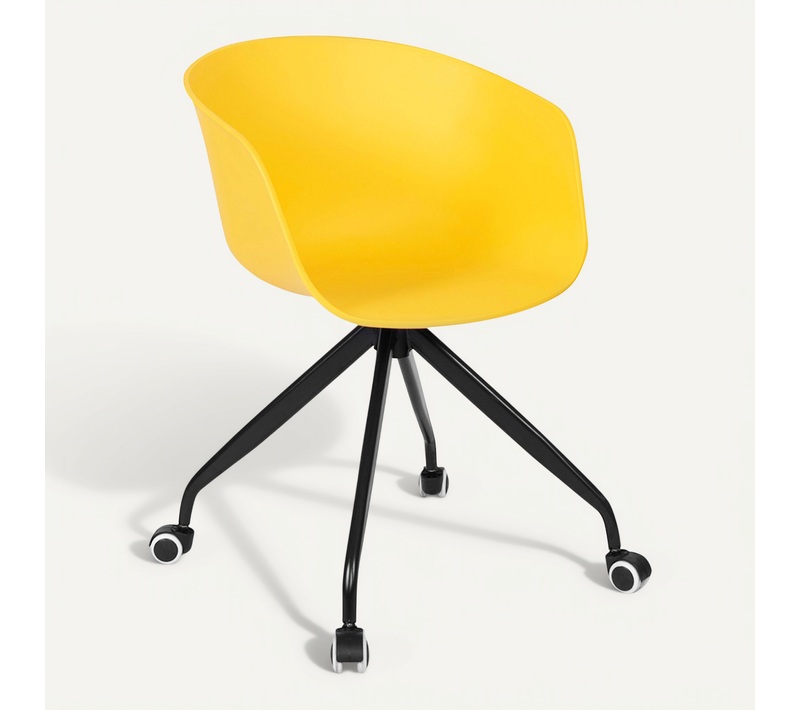 Chaise De Bureau Pivotante Avec Roulettes – Marie Jaune