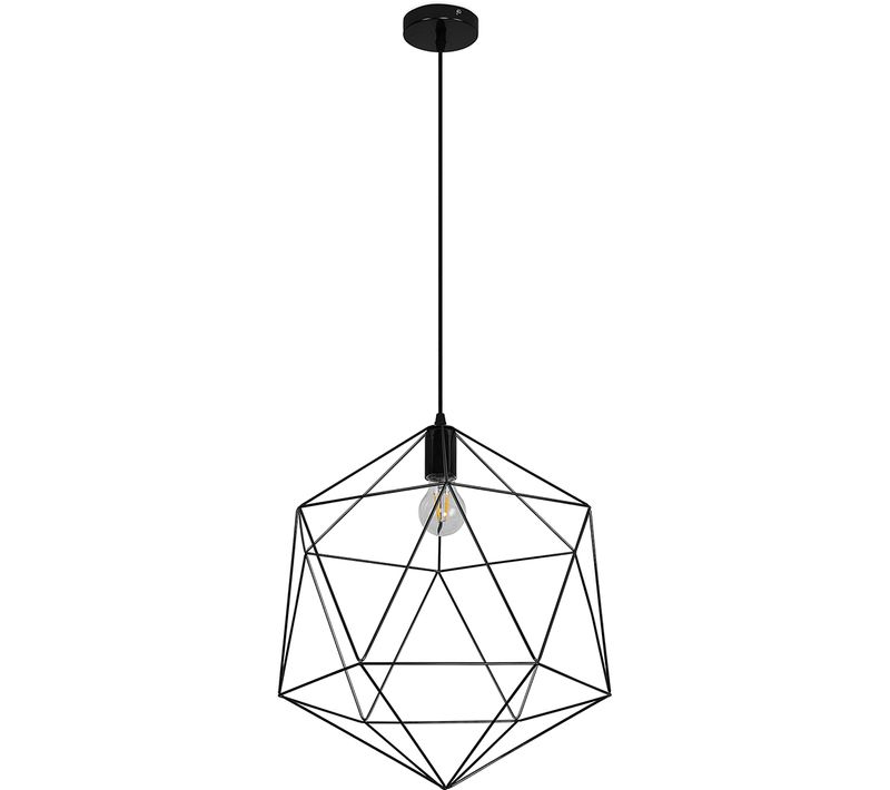Lampe Suspendue En Fil De Fer De Conception Rétro Noir