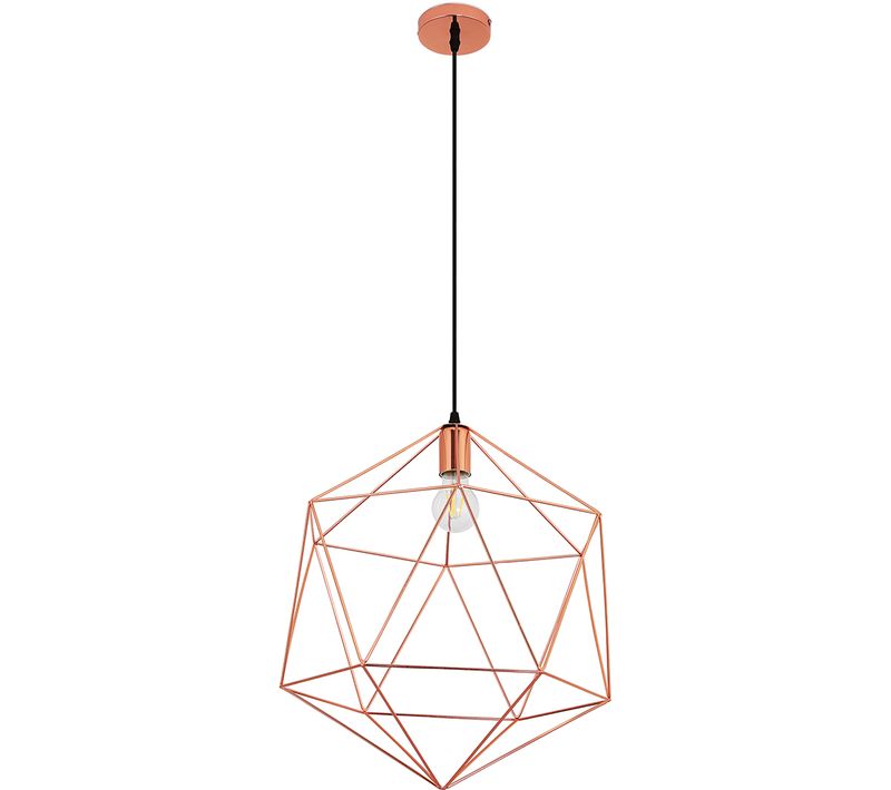 Lampe Suspendue En Fil De Fer De Conception Rétro Rose Doré