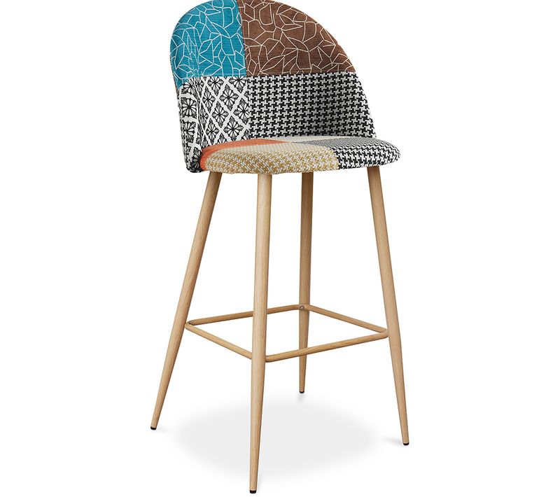 Tabouret Rembourré En Patchwork - Scandinave - Bennett Multicolore