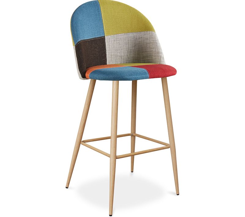 Tabouret Rembourré En Patchwork - Scandinave - Bennett Multicolore