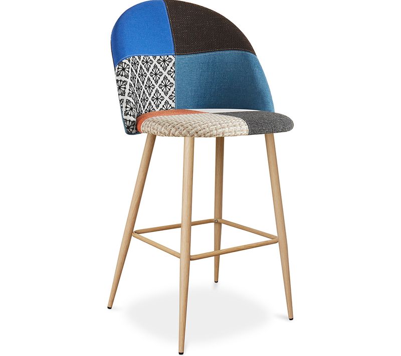 Tabouret Rembourré En Patchwork - Scandinave - Bennett Multicolore