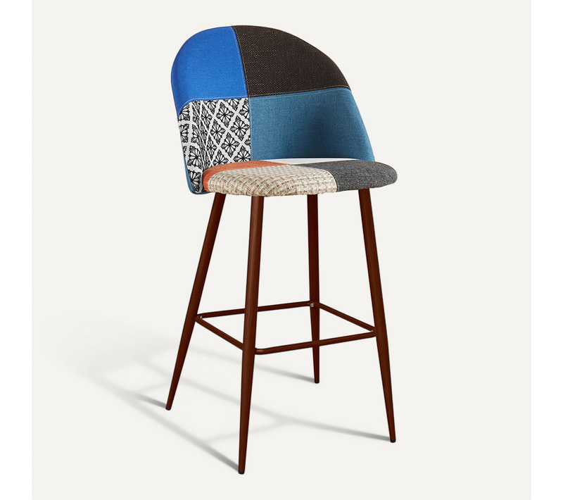 Tabouret Haut Patchwork Fabric - Bennett Piti Multicolore