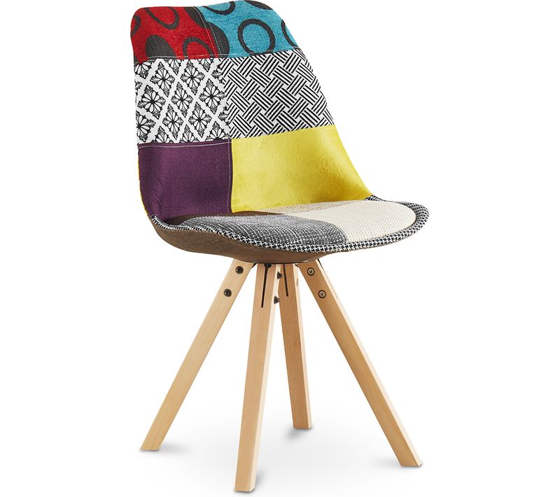 Chaise à Manger Brielle Design Scandi Rétro - Multicolore Premium - Patchwork Jay Multicolore