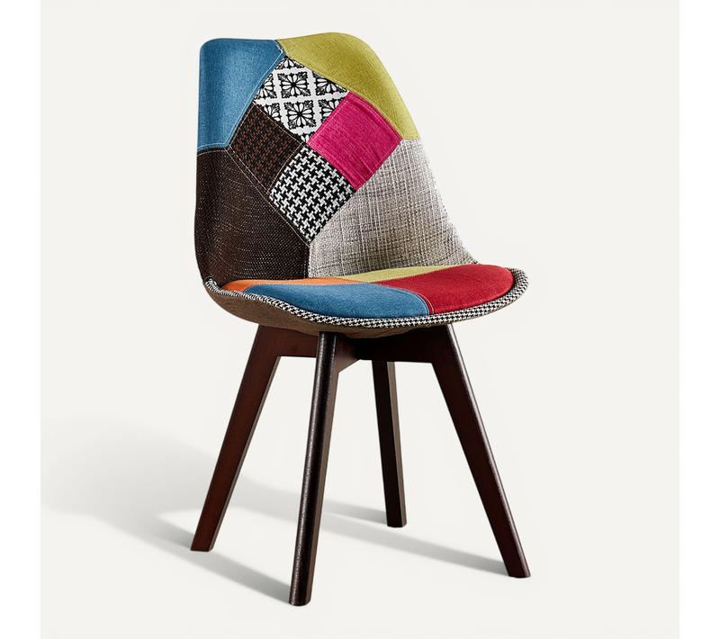 Chaise à Manger Brielle Design Scandi Rétro Pieds Foncés - Multicolore Premium Nouvelle édition - Pa