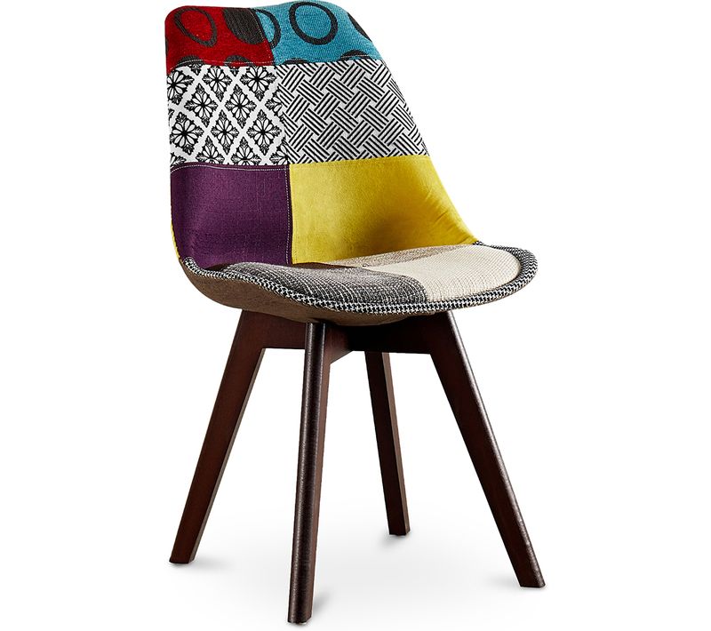 Chaise à Manger Brielle Design Scandi Rétro Pieds Foncés - Multicolore Premium Nouvelle édition - Pa