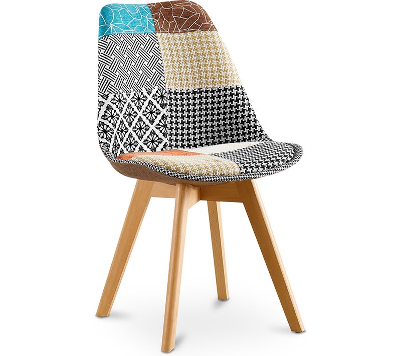 Chaise à Manger Brielle Design Scandi Rétro Pieds Foncés - Multicolore Premium Nouvelle édition - Pa