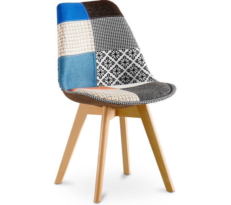 Chaise à Manger Brielle Design Scandi Rétro - Multicolore Premium Nouvelle édition - Patchwork Piti
