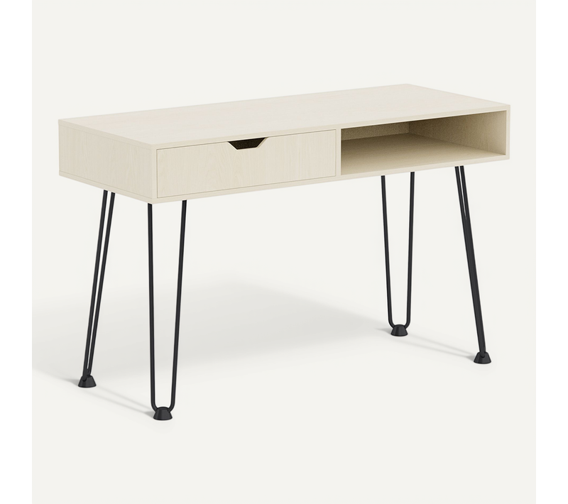 Bureau En Bois Design Pieds Hairpin Scandinave - Hakon Bois Naturel