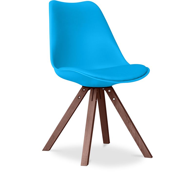Premium Chaise Brielle Au Design Scandinave Avec Coussin - Pieds Sombres Turquoise