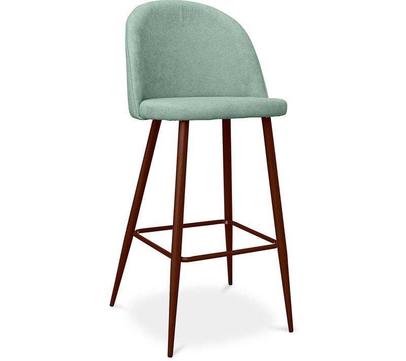 Tabouret Rembourré En Tissu - Design Scandinave - 76cm - Bennett Bleu Pastel
