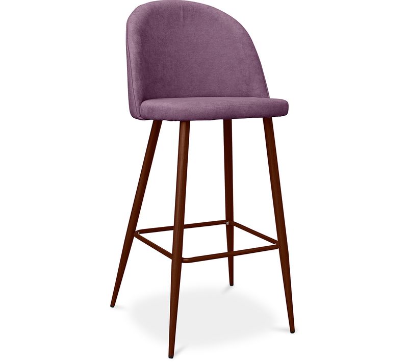 Tabouret Rembourré En Tissu - Design Scandinave - 76cm - Bennett Violet