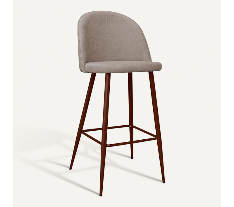 Tabouret Rembourré En Tissu - Design Scandinave - 76cm - Bennett Taupe