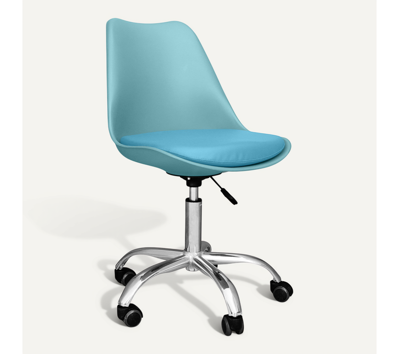 Chaise De Bureau À Roulettes – Pivotante Et Réglable - Bamba Aigue-marine