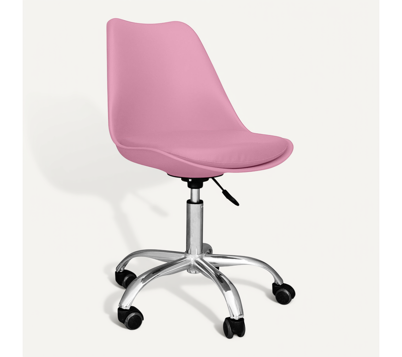 Chaise De Bureau À Roulettes – Pivotante Et Réglable - Bamba Rose Pâle
