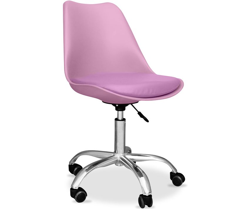 Chaise De Bureau À Roulettes – Pivotante Et Réglable - Bamba Violet Pastel