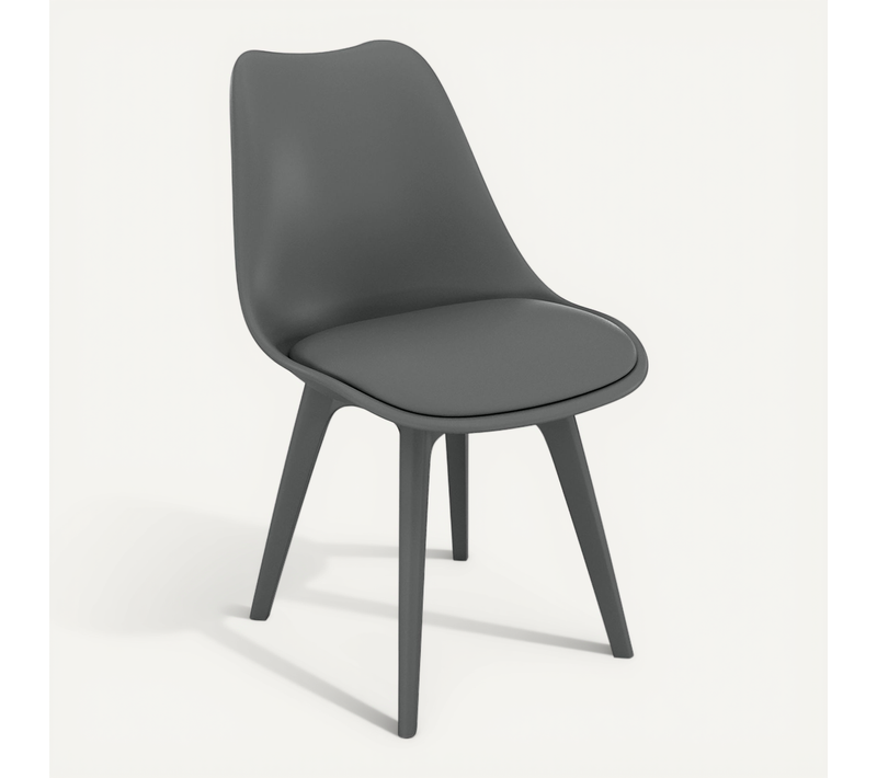 Premium Chaise Brielle Avec Coussin De Scandinave Gris Foncé