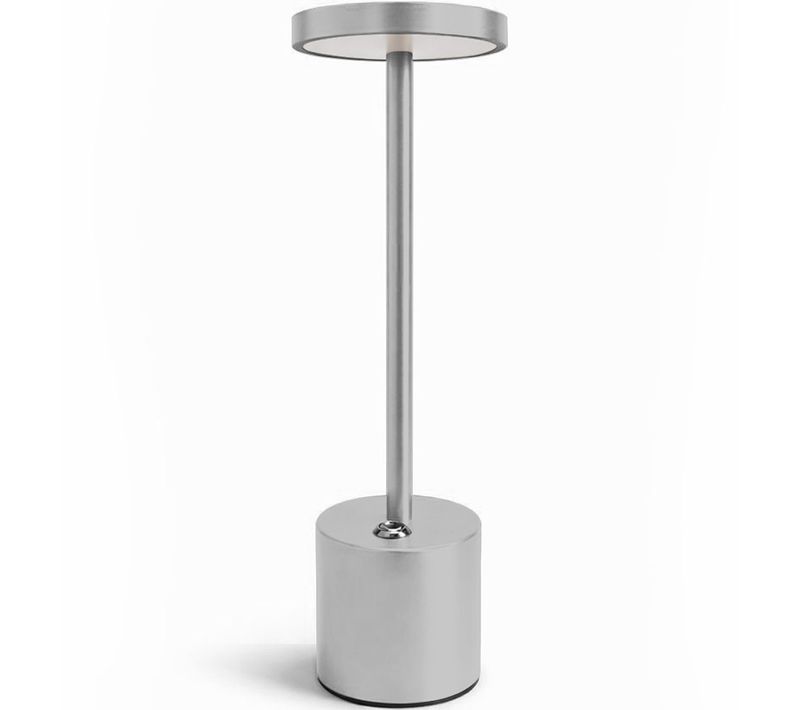 Lampe De Table Moderne Rechargeable USB LED – Lumière Réglable – Yureh Argenté