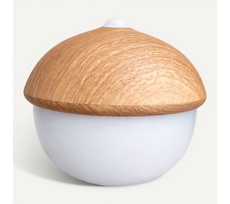 Lampe De Table USB Rechargeable LED Avec Capteur Tactile – Lumière Chaude – Gland Bois Naturel