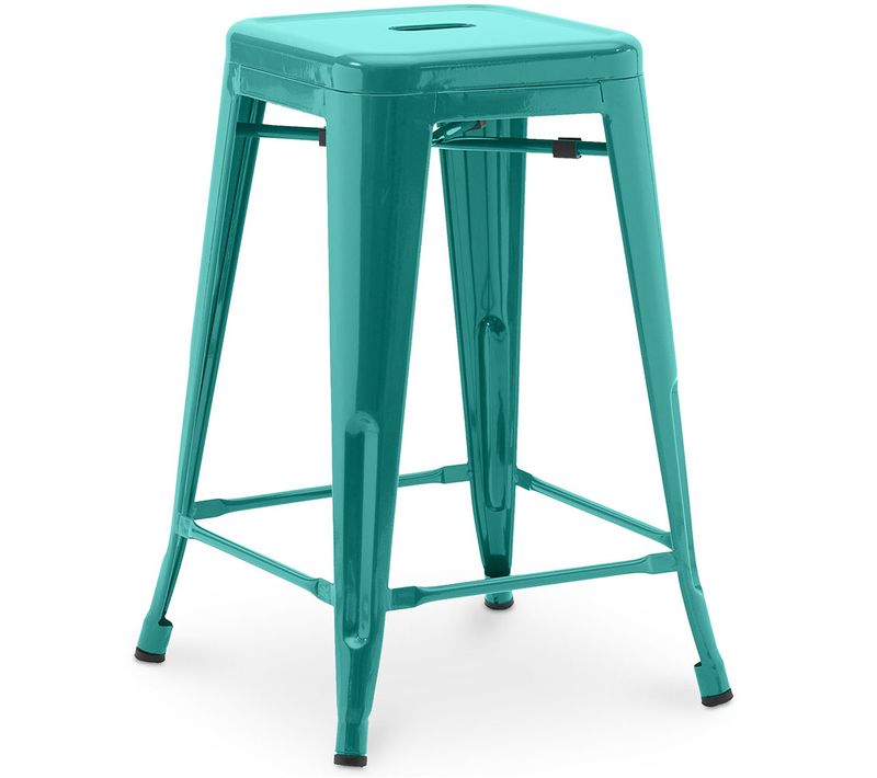 Tabouret De Bar - Design Industriel - 60cm - - Metalix Vert Pastel