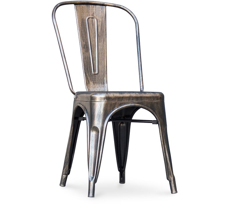 Chaise De Salle à Manger Bistrot Metalix Design En Métal - Bronze Métallisé