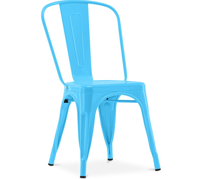 Chaise De Salle à Manger Bistrot Metalix Design Industriel En Métal - Turquoise