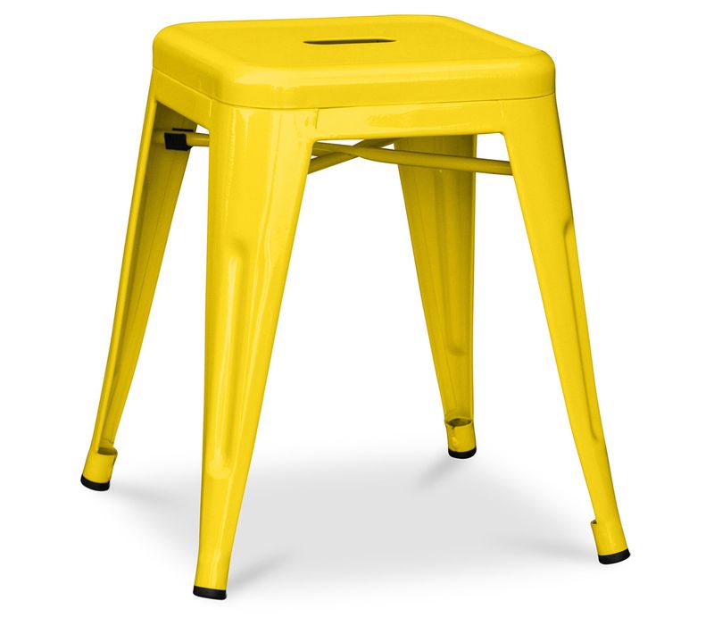 Tabouret Design Industriel - 45cm - Nouvelle édition - Metalix Jaune