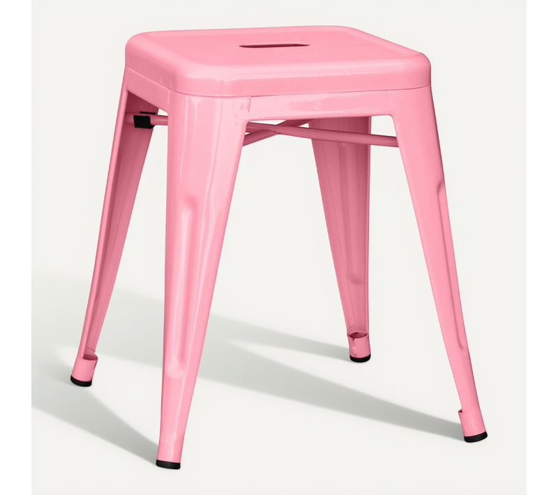 Tabouret Design Industriel - 45cm - Nouvelle Edition - Metalix Rose