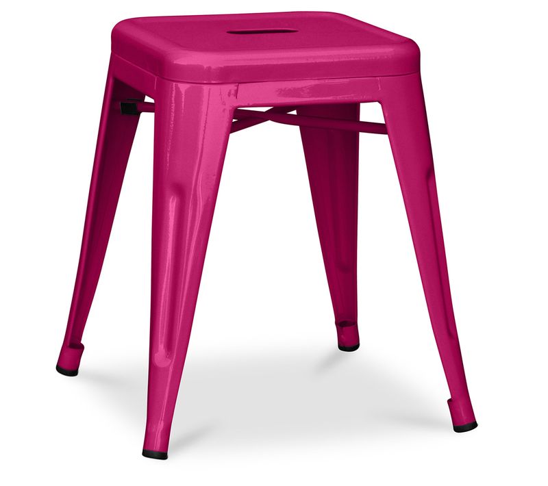 Tabouret Design Industriel - 45cm - Nouvelle édition - Metalix Fuchsia