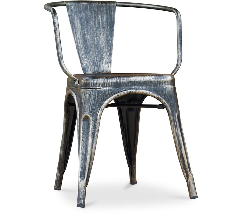Chaise De Salle à Manger Avec Accoudoir Bistrot Metalix Design En Métal - Bronze Métallisé
