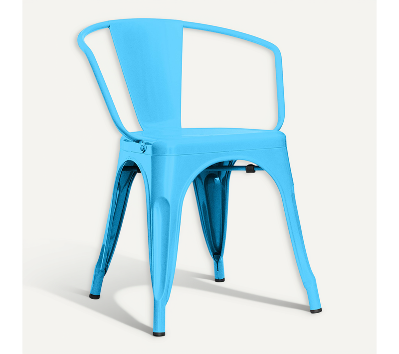 Chaise De Salle à Manger Avec Accoudoir Bistrot Metalix Design En Métal - Turquoise